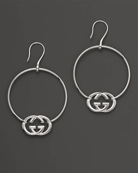 gucci mens hoop earrings black|Gucci britt silver drop earrings.